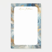 Moderne Elegance Blue White Gold Post-it Klebezettel (Vorderseite)
