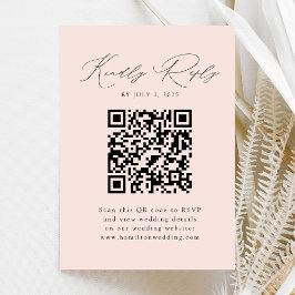 Moderne Elegance Blush QR Code UAWG Begleitkarte