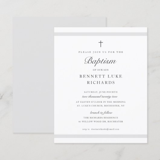 Moderne Elegance Boys oder Girls Taufe (Vorne/Hinten)