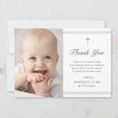 Moderne Elegance Boys or Girls Taufe Dankeskarte (Vorderseite)