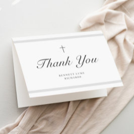 Moderne Elegance Boys or Girls Taufe Dankeskarte