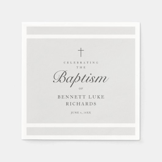 Moderne Elegance Boys or Girls Taufe Serviette (Vorderseite)