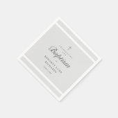 Moderne Elegance Boys or Girls Taufe Serviette (Ecke)