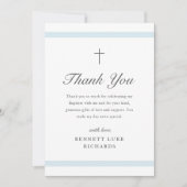 Moderne Elegance Boys Taufe Dankeskarte (Vorderseite)