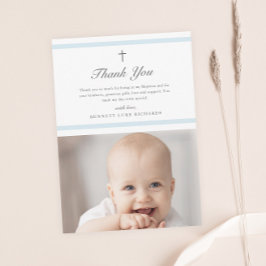 Moderne Elegance Boys Taufe Dankeskarte