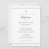 Moderne Elegance Boys Taufe Einladung (Vorderseite)