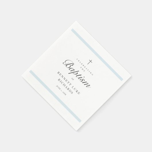 Moderne Elegance Boys Taufe Serviette (Ecke)