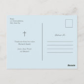 Moderne Elegance Boys Taufe Vielen Dank Postkarte (Rückseite)