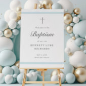 Moderne Elegance Boys Taufe Willkommen Poster