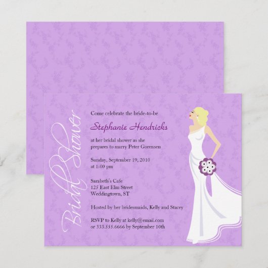 Moderne Elegance Bridal Dusche Einladung (Vorne/Hinten)