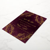 Moderne Elegance Burgundy Save the Date Folieneinladung (Gedreht)