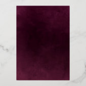 Moderne Elegance Burgundy Save the Date Folieneinladung (Rückseite)