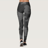 Moderne Elegance Camouflage Schwarz und Grau Leggings (Rückseite)