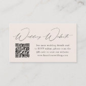 Moderne Elegance Cream Wedding Website QR Code Begleitkarte (Vorderseite)