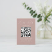 Moderne Elegance Dusty Rose QR Code UAWG Begleitkarte (Stehend Vorderseite)