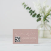 Moderne Elegance Dusty Rose Wedding Website QR Cod Begleitkarte (Stehend Vorderseite)