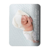 Moderne Elegance Foto Baby Boy Geburtsankündigung Magnet (Vertikal)
