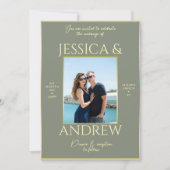 Moderne Elegance Foto Hochzeit Einladung (Vorderseite)