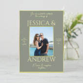 Moderne Elegance Foto Hochzeit Einladung (Stehend Vorderseite)