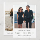 Moderne Elegance Foto Save the Date Karte (Vorne/Hinten)