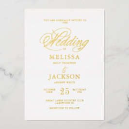Moderne Elegance Golden Wedding Foil Einladung
