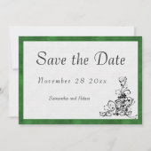 Moderne Elegance Green Frame Wedding Save The Date (Vorderseite)