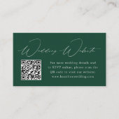 Moderne Elegance Green Wedding Website QR Code Begleitkarte (Vorderseite)