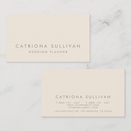 Moderne Elegance Ivory Visitenkarte (Vorne/Hinten)