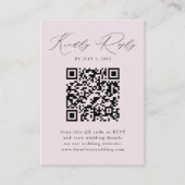 Moderne Elegance Lavender QR Code UAWG Begleitkarte (Vorderseite)