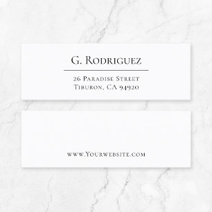 Moderne Elegance Line. Minimaler Typo. Adresse 05b Mini Visitenkarte