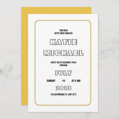 Moderne Elegance Minimalistische Hochzeit an der G Einladung (Vorne/Hinten)