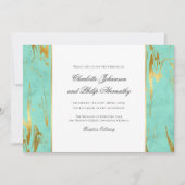 Moderne Elegance Mint and Gold Wedding Einladung (Vorderseite)