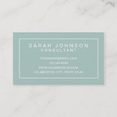Moderne Elegance Mint Green Business Card Visitenkarte (Rückseite)