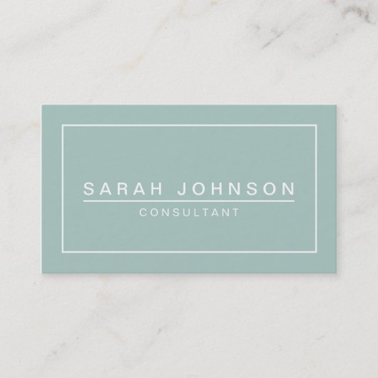 Moderne Elegance Mint Green Business Card Visitenkarte (Vorderseite)
