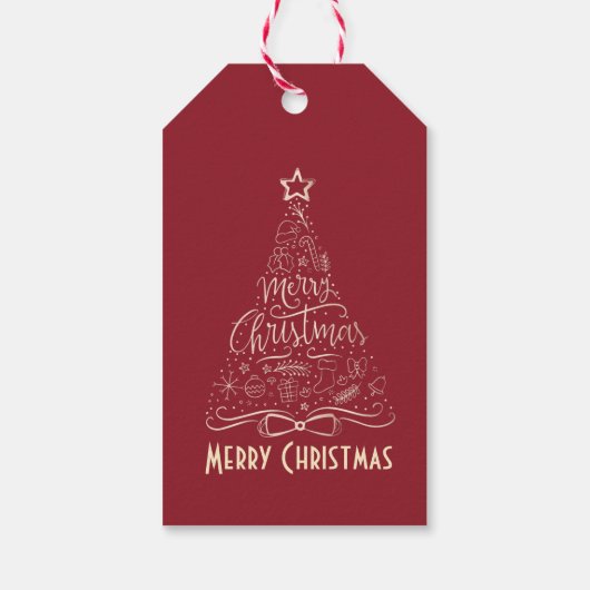 Moderne Elegance Red Gift Tag Geschenkanhänger (Rückseite)