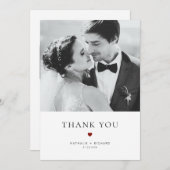 Moderne Elegance Red Typografy Wedding Dankeskarte (Vorne/Hinten)