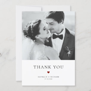 Moderne Elegance Red Typografy Wedding Dankeskarte