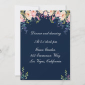 Moderne Elegance Rosa Bläserner botanischer Empfan Einladung (Vorderseite)