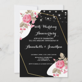 Moderne Elegance Rosa Bläserner Hochzeitstag Einladung