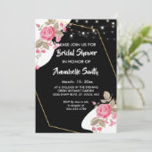 Moderne Elegance Rosa Blumenstrauß liBridal Dusche Einladung (Stehend Vorderseite)
