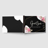 Moderne Elegance Rosa Blumenzange Gästebuch (Voll)