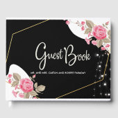 Moderne Elegance Rosa Blumenzange Gästebuch (Vorderseite)