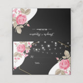 Moderne Elegance Rosa Blumenzange Platzkarte (Außenseite Aufgefaltet)