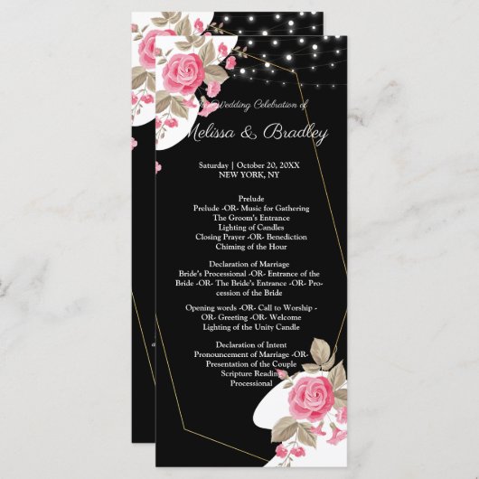 Moderne Elegance Rosa Blumenzange Programm (Vorne/Hinten)