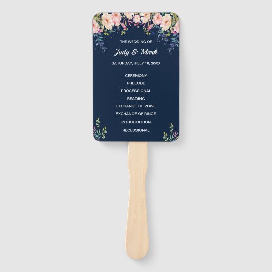 Moderne Elegance Rosa Floral Botanisches Programm  Fächer (Vorderseite)