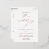 Moderne Elegance Rose Folie Einladungspostkarte (Vorderseite/Rückseite)