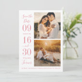Moderne Elegance Rose Rosa Hochzeitssemble Foto Save The Date (Stehend Vorderseite)