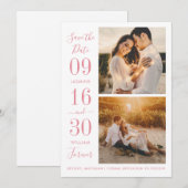 Moderne Elegance Rose Rosa Hochzeitssemble Foto Save The Date (Vorne/Hinten)