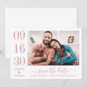 Moderne Elegance Rose Rosa Hochzeitssemble Foto Save The Date (Vorne/Hinten)