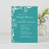 Moderne Elegance Türkis Brautdusche Einladung (Stehend Vorderseite)